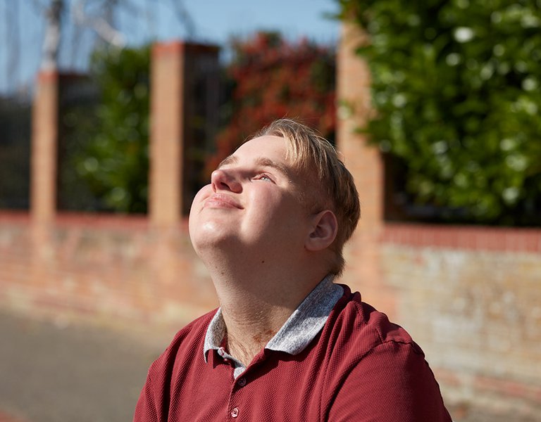 Alex soaking up the sun outdoor