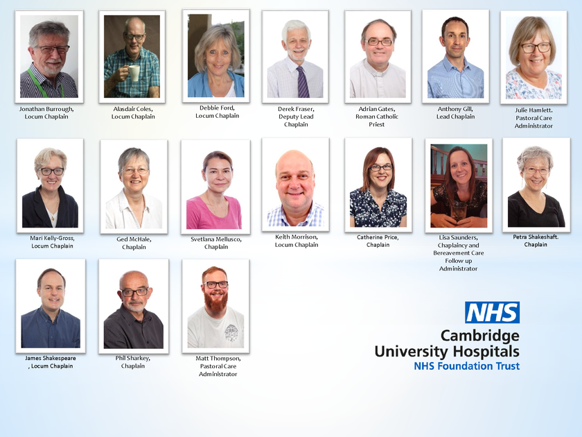 Graphic of the chaplaincy team with photos