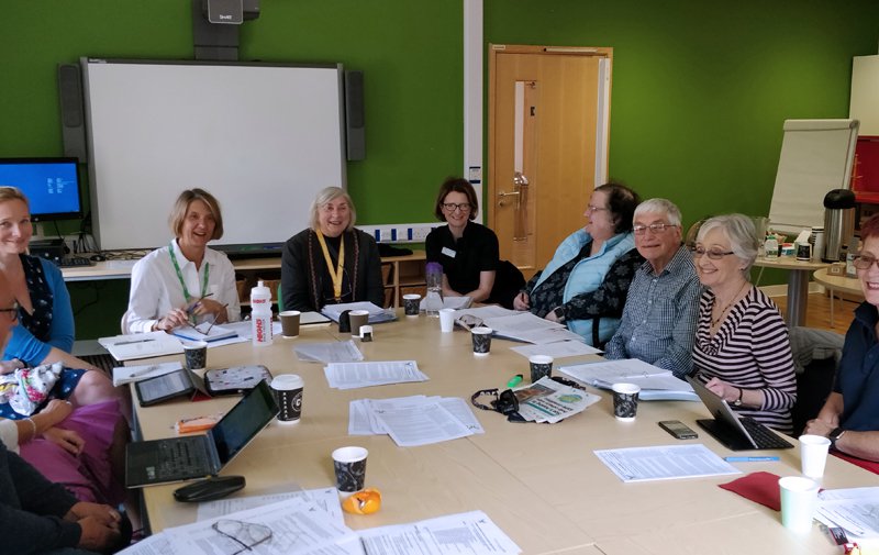 Cancer patients participation group meeting in progress