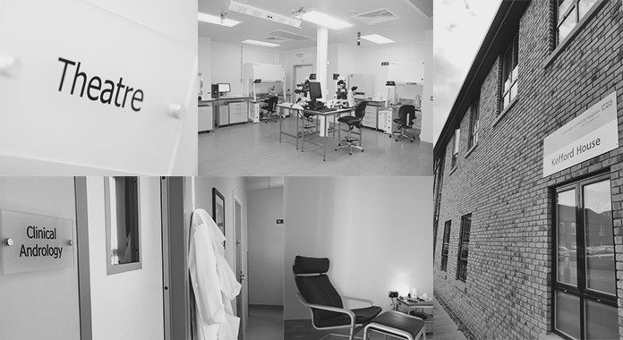 Collage of facilities at Cambridge IVF